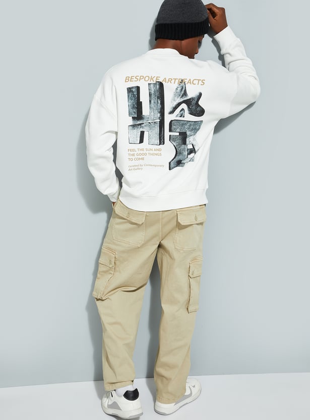 URB_N Men Oversized Back Printed Sweatshirt