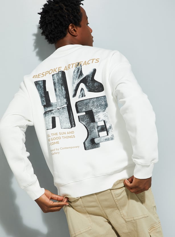 URB_N Men Oversized Back Printed Sweatshirt