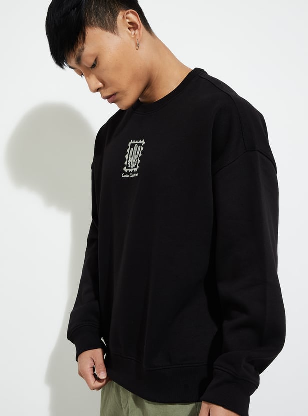 URB_N Men Back Printed Oversized Sweatshirt