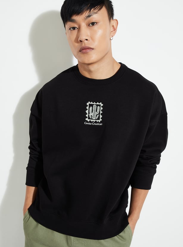 URB_N Men Back Printed Oversized Sweatshirt