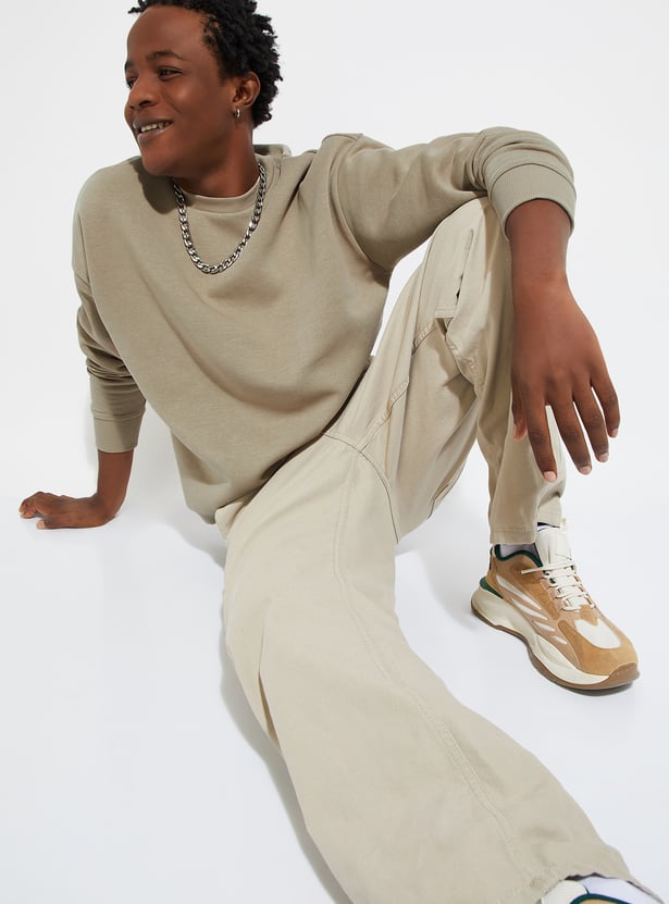 URB_N Men Oversized Solid Sweatshirt