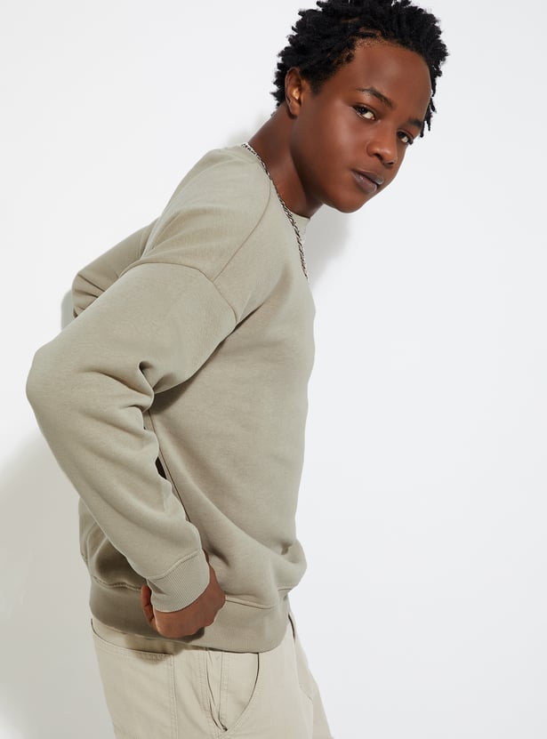 URB_N Men Oversized Solid Sweatshirt