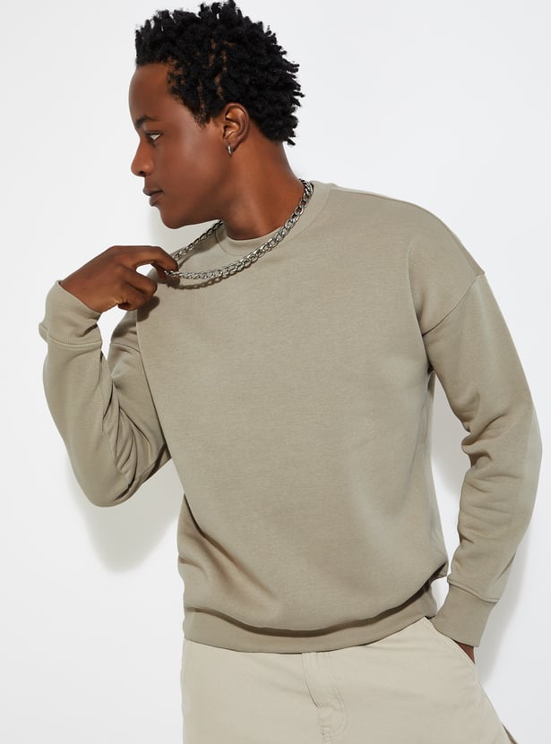 URB_N Men Oversized Solid Sweatshirt