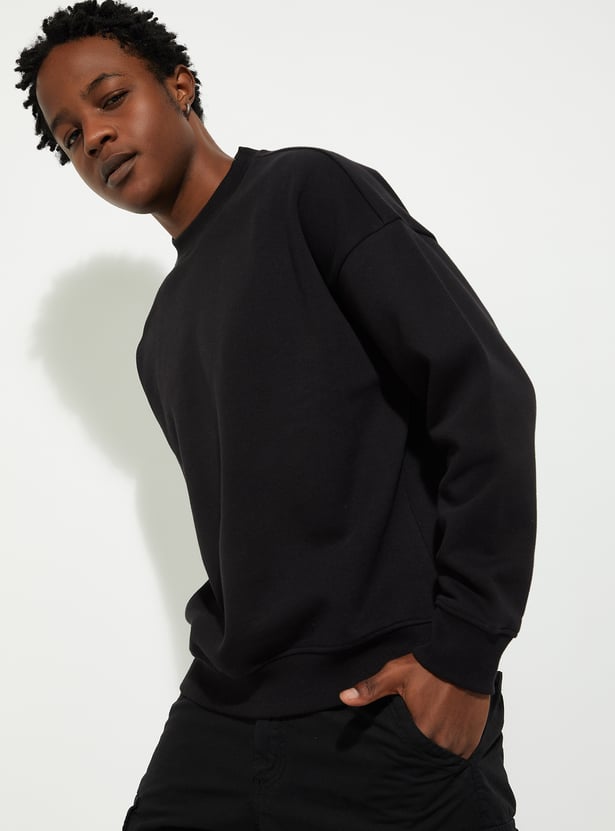 URB_N Men Oversized Solid Sweatshirt