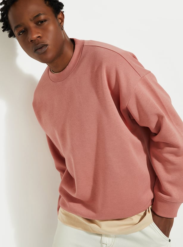 URB_N Men Oversized Solid Sweatshirt