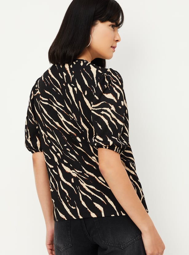 Women Abstract Printed Knit Top