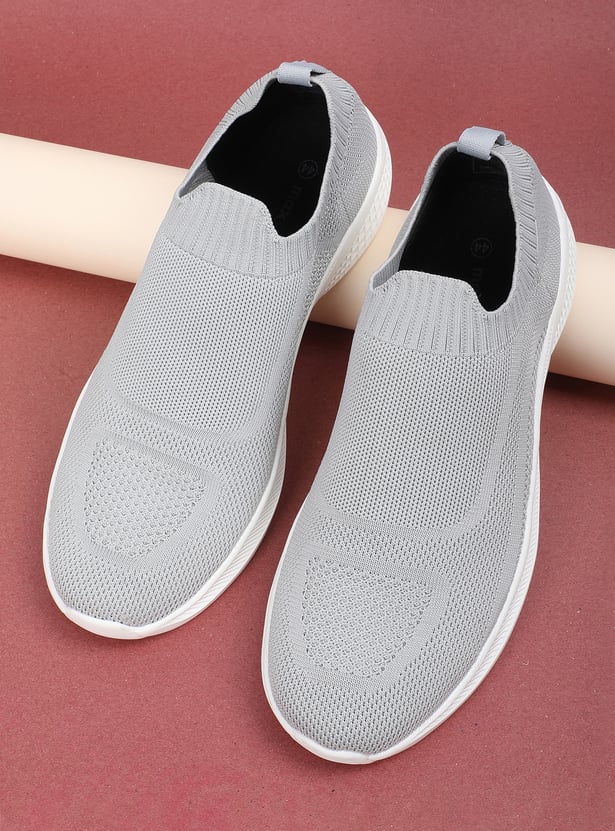 Men Mesh Panelled Slip-On Shoes