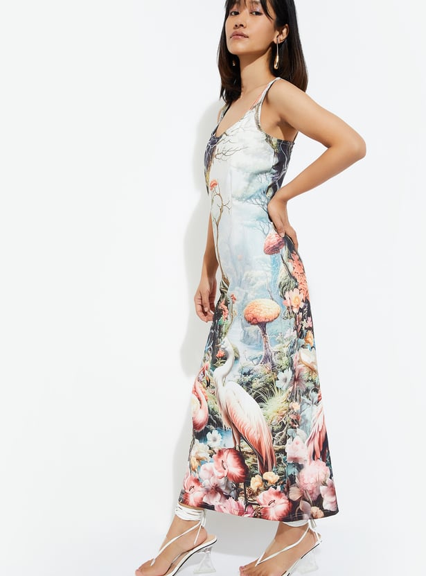 ALAYA F x URB_N Women Printed Bodycon Maxi Dress