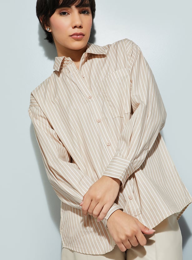 URB-N Women Striped Oversized Shirt