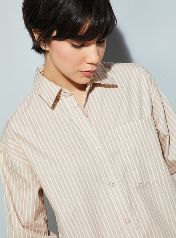 URB-N Women Striped Oversized Shirt