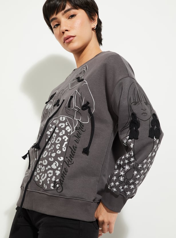 ALAYA F x URB_N Women Printed Sweatshirt