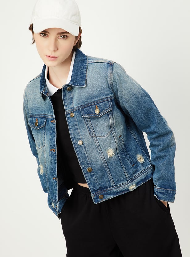 Women Distressed Denim Jacket