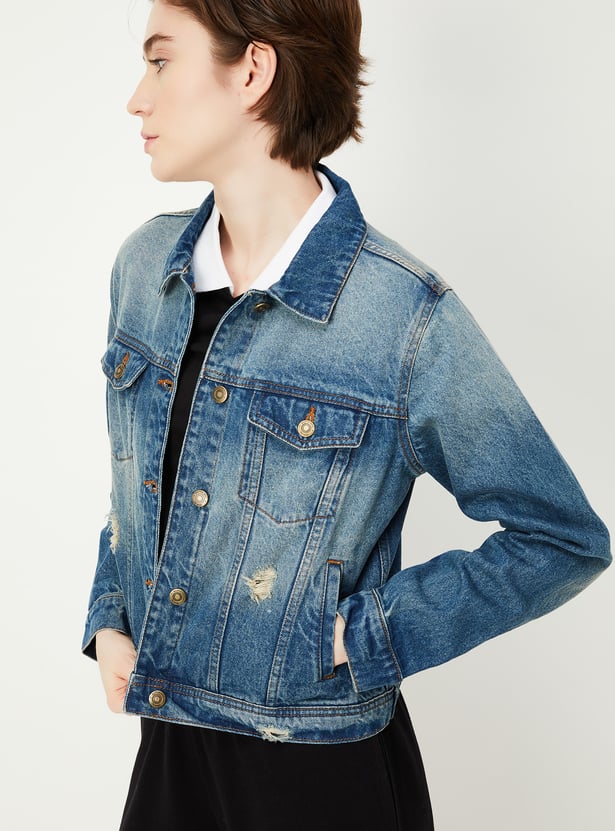 Women Distressed Denim Jacket