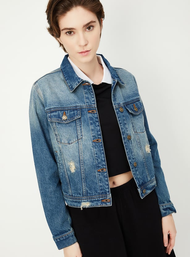 Women Distressed Denim Jacket