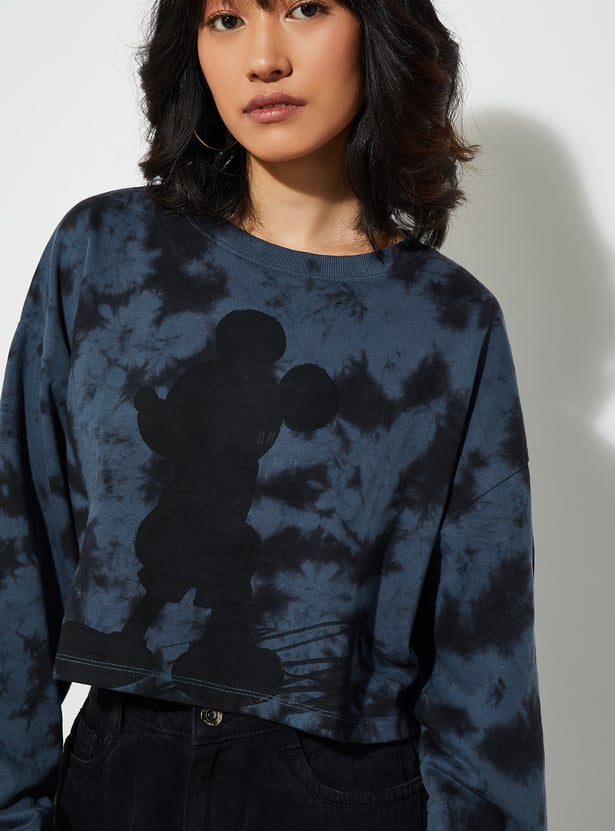 URB_N Women Mickey Mouse Tie & Dye Sweatshirt