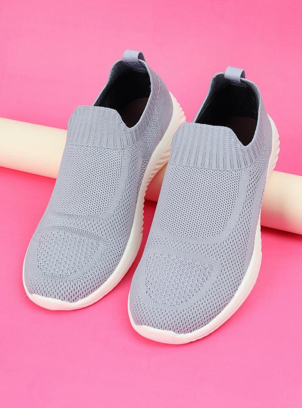 Women Textured Slip-On Sports Shoes