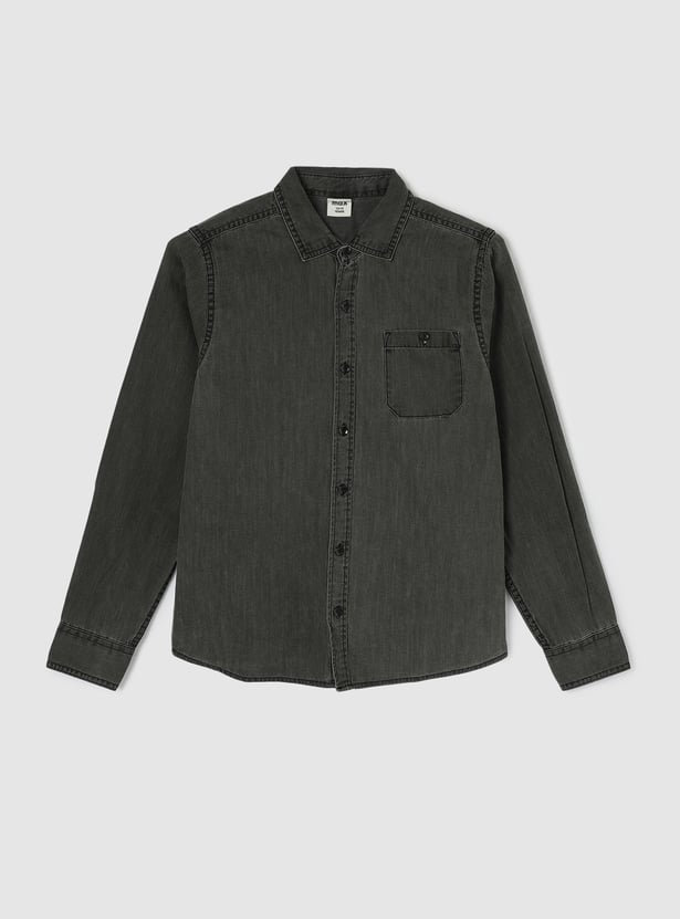 Boys Washed Denim Shirt