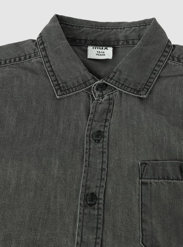 Boys Washed Denim Shirt