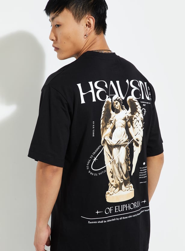 URB_N Men Oversized Back Printed T-shirt