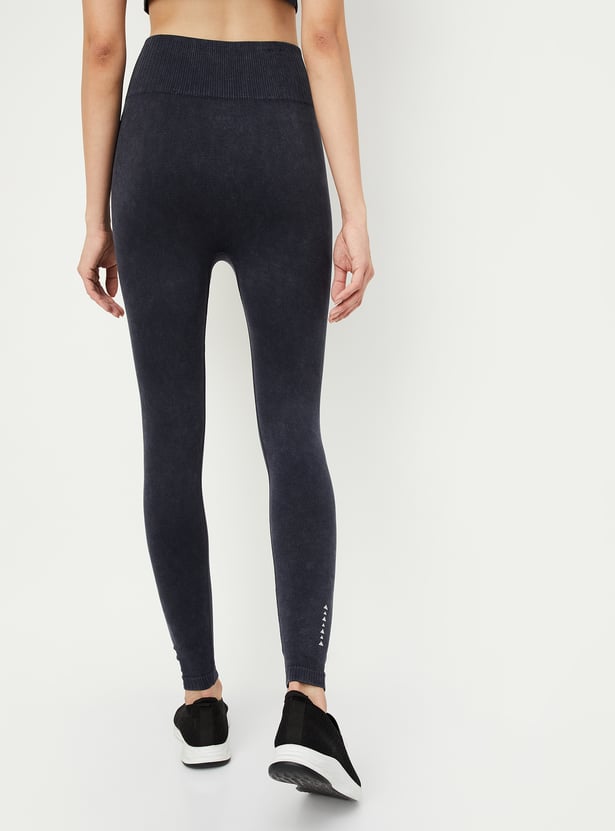 Women Acid Washed Sports Tights