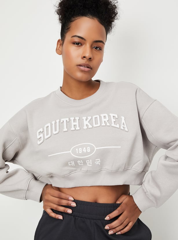 Women Embossed Athleisure Sweatshirt