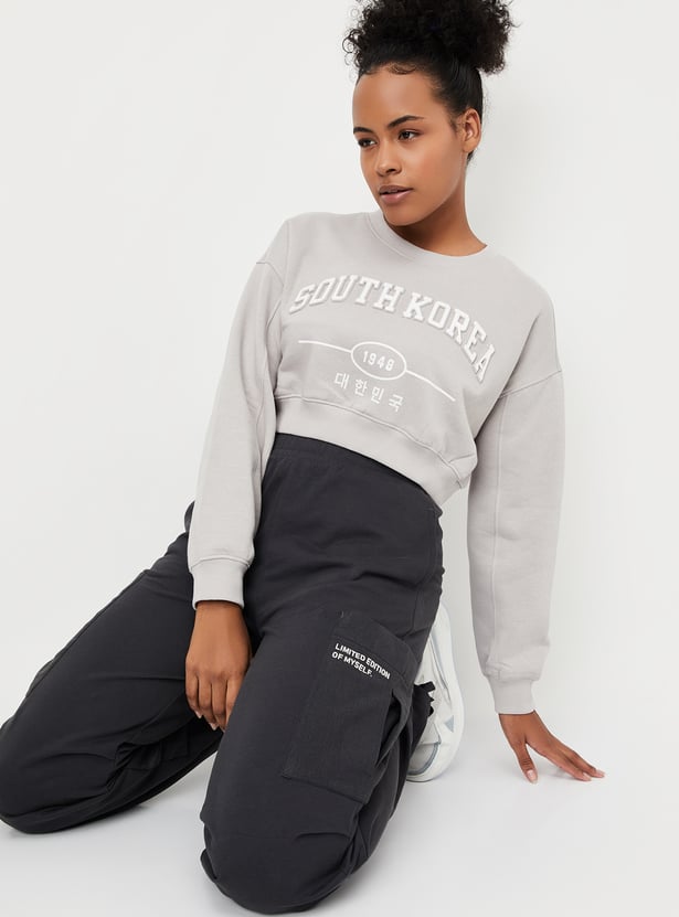 Women Embossed Athleisure Sweatshirt