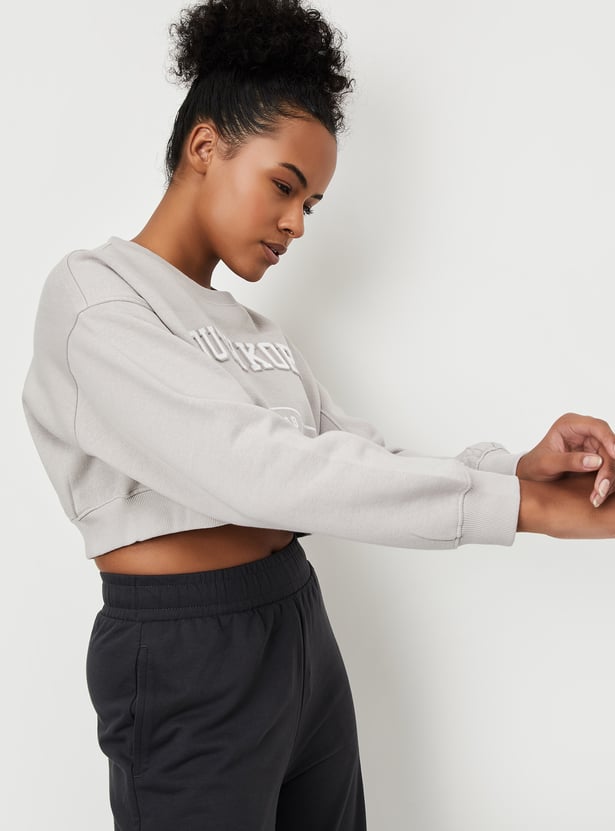 Women Embossed Athleisure Sweatshirt