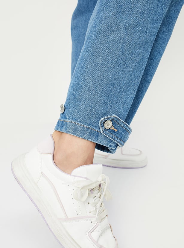 Women Washed Cargo Jeans