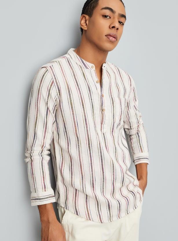 Men Striped Slim Fit Kurta