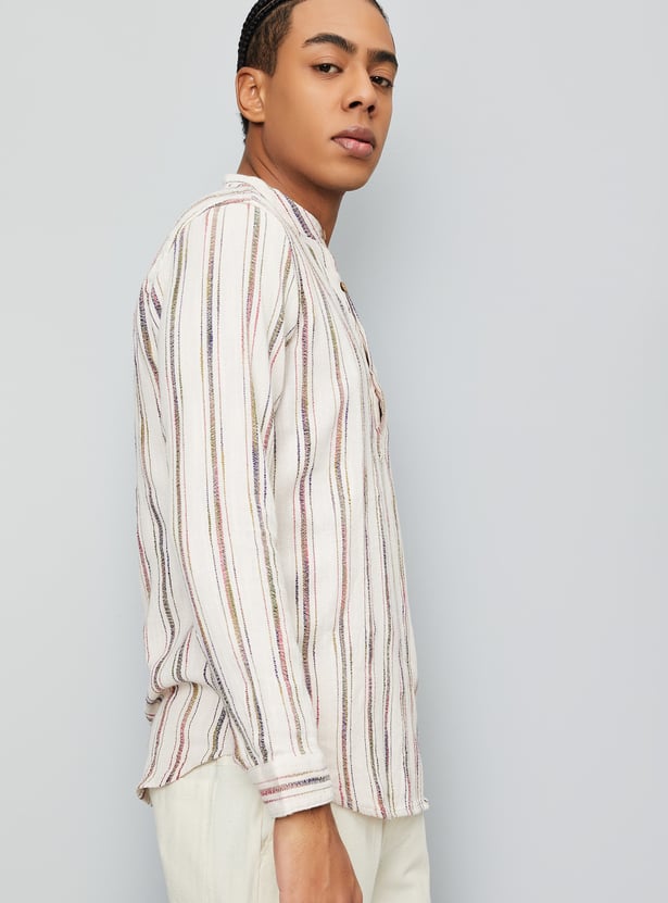 Men Striped Slim Fit Kurta