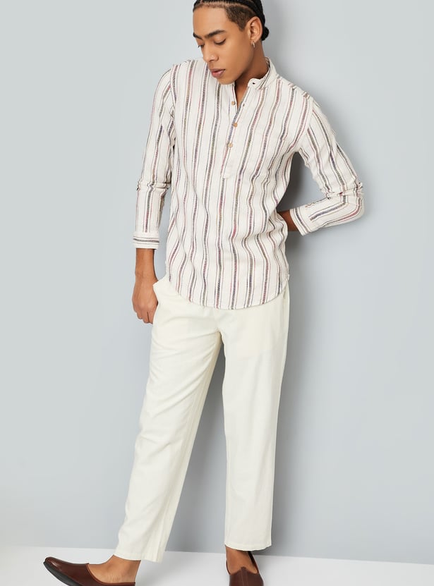 Men Striped Slim Fit Kurta