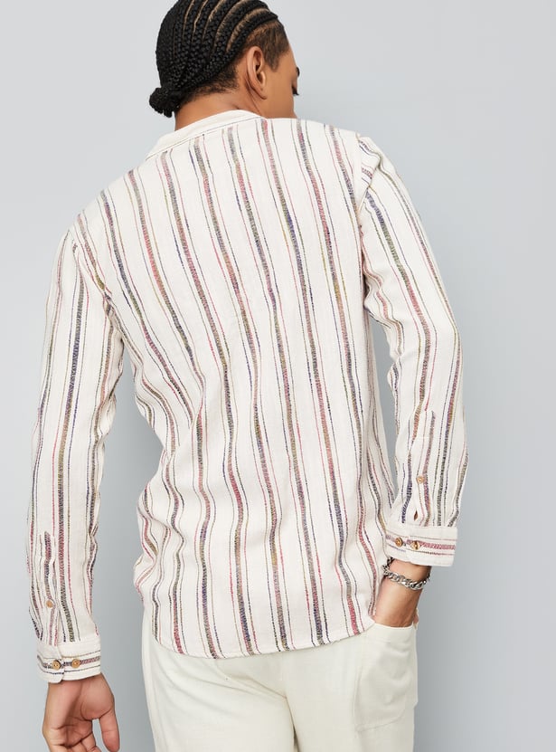 Men Striped Slim Fit Kurta