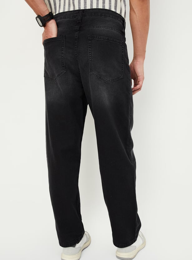 Men Loose Fit Washed Jeans