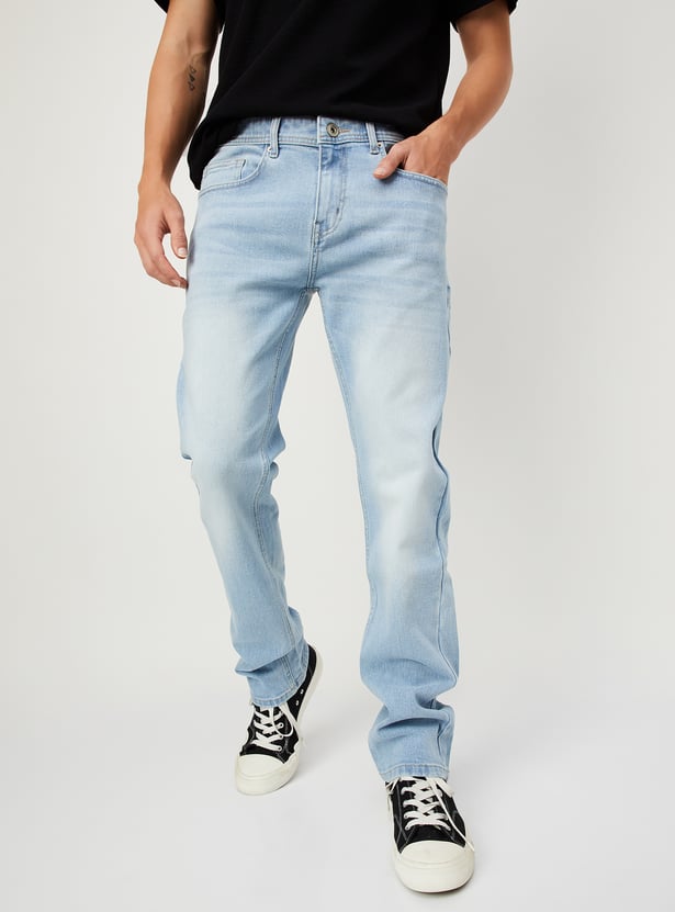 Men Regular Fit Washed Jeans