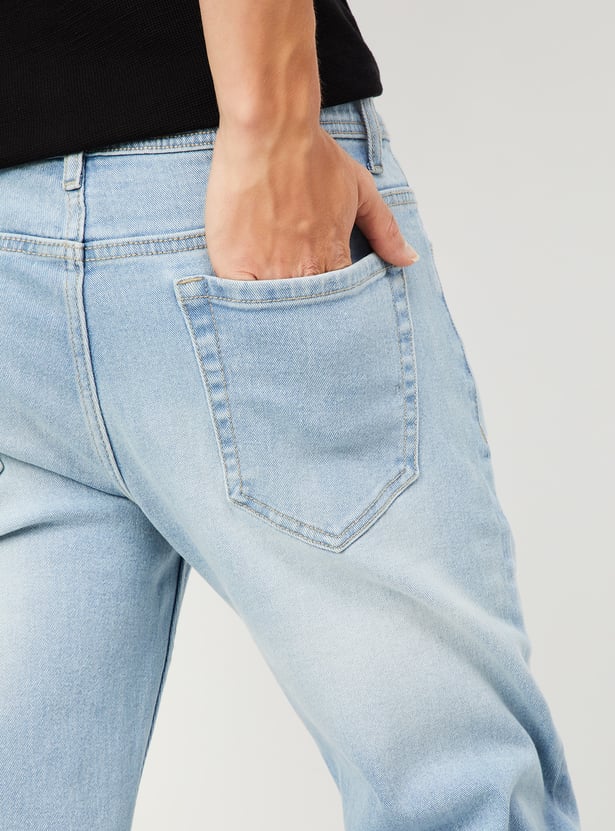 Men Regular Fit Washed Jeans