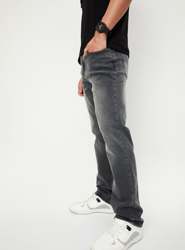 Men Regular Fit Washed Jeans