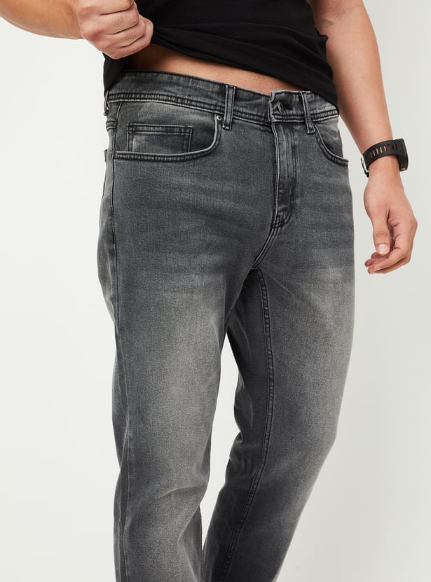 Men Regular Fit Washed Jeans