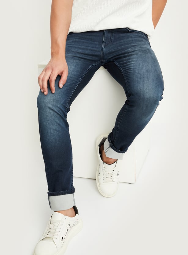 Men Skinny Fit Washed Jeans