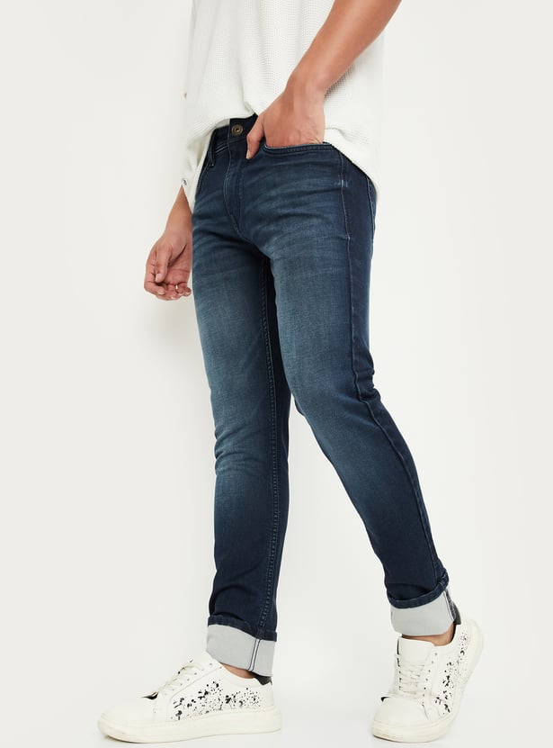 Men Skinny Fit Washed Jeans