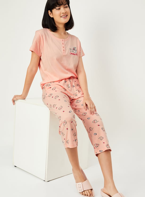 Women Printed Capri Set