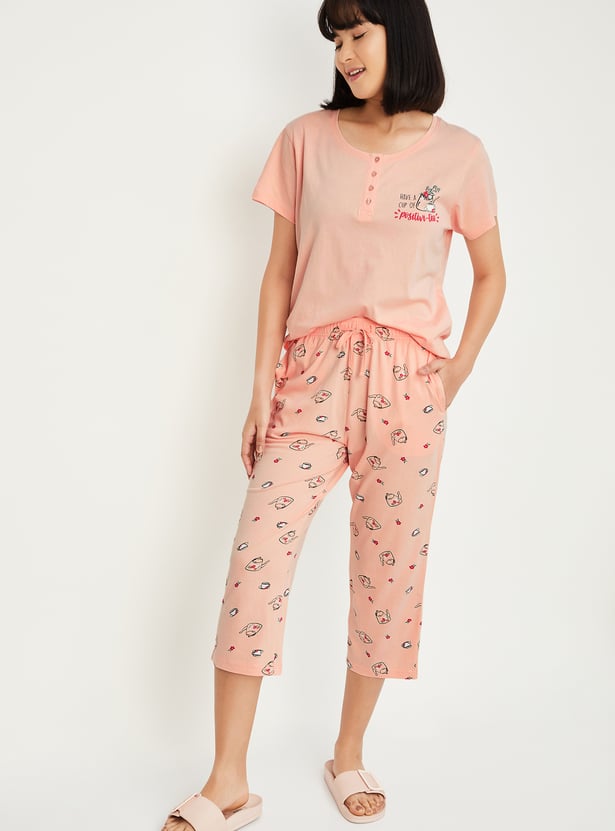 Women Printed Capri Set