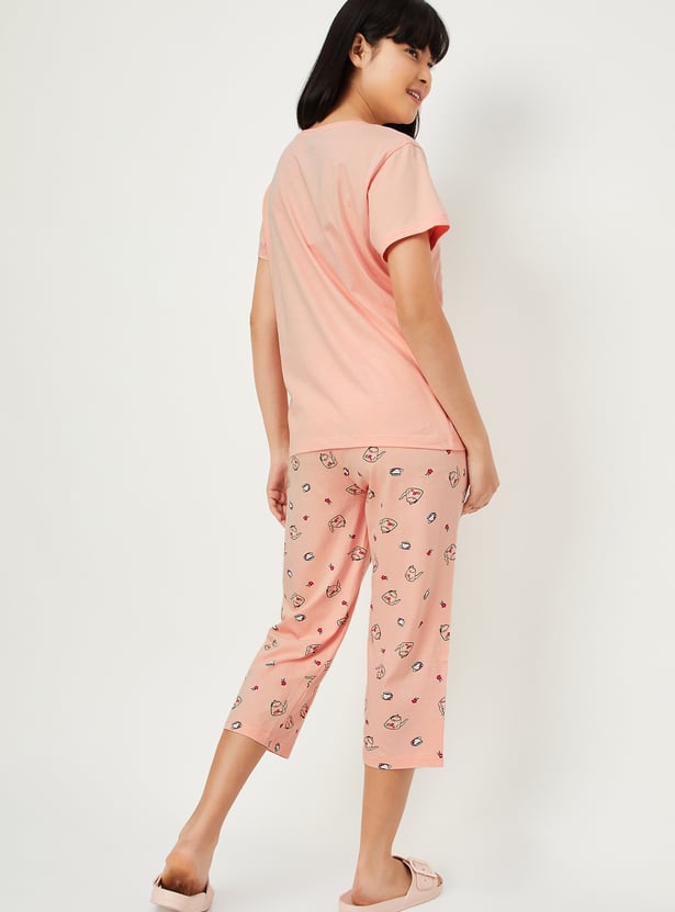 Women Printed Capri Set