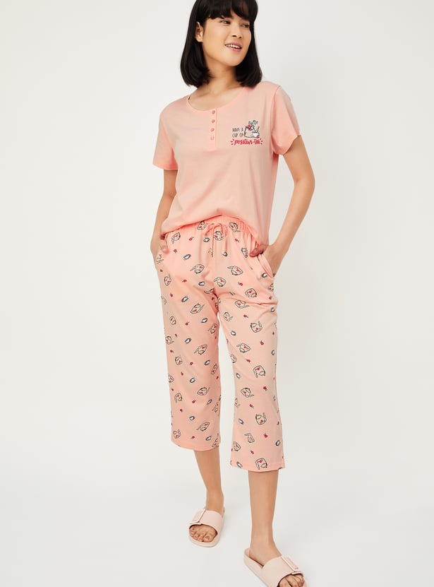 Women Printed Capri Set