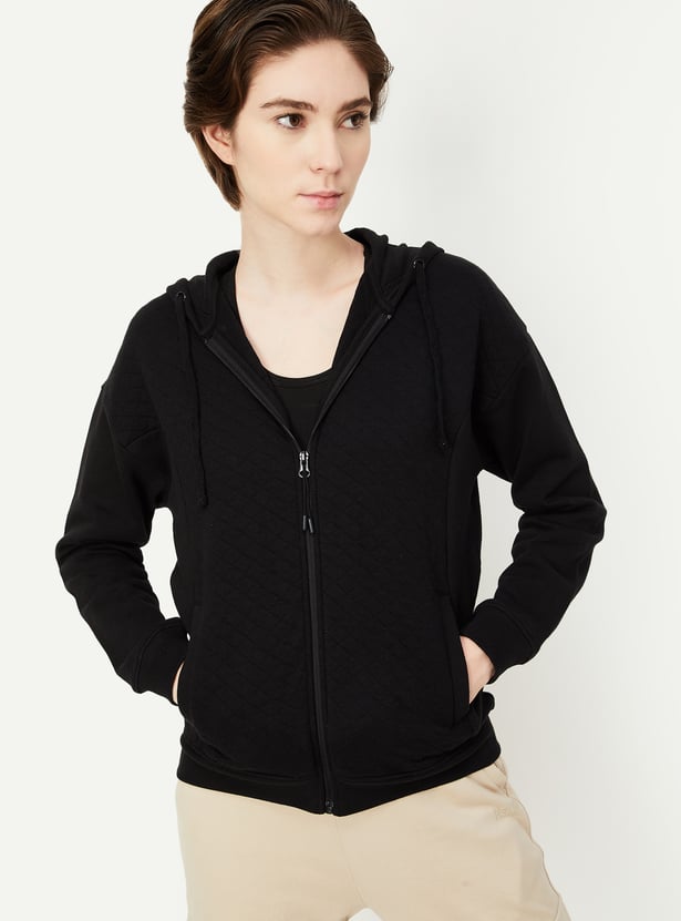 Women Quilted Hooded Sweatshirt