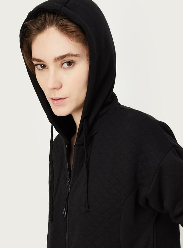 Women Quilted Hooded Sweatshirt