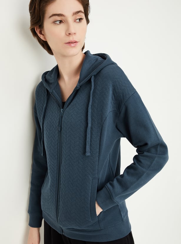 Women Quilted Hooded Sweatshirt