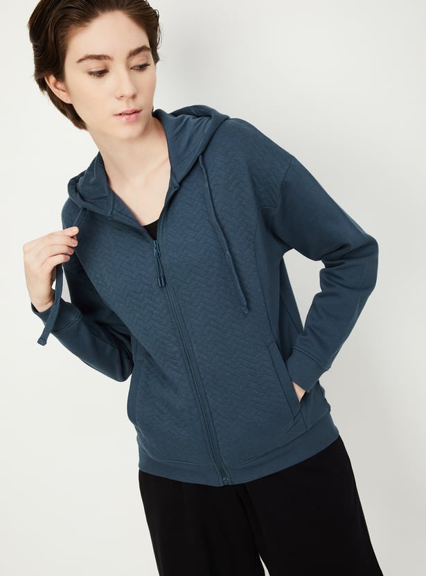 Women Quilted Hooded Sweatshirt