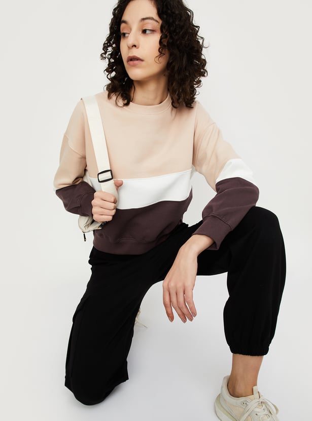 Women Colourblocked Athleisure Sweatshirt