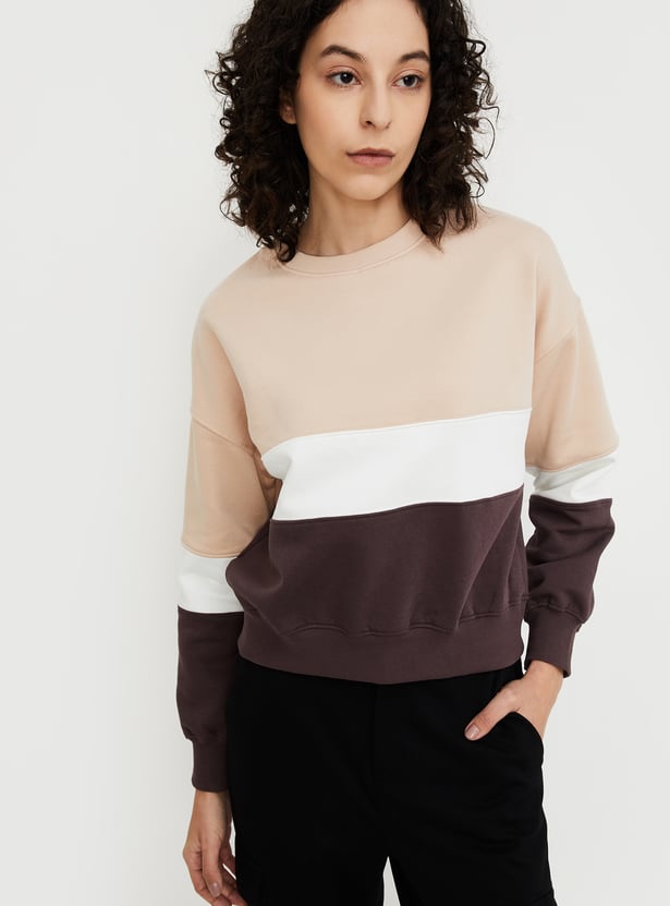 Women Colourblocked Athleisure Sweatshirt