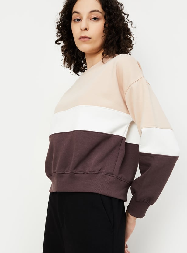 Women Colourblocked Athleisure Sweatshirt